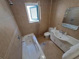 a bathroom with a sink and a toilet and a sink at House Leana Herceg Novi in Herceg-Novi