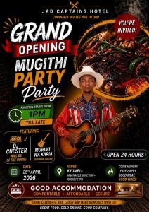 a flyer for a concert with a man playing a guitar at Jad Captains Hotel in Machakos