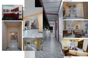 a collage of four pictures of a house at Europenvilla in Mannar