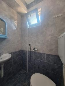 a bathroom with a toilet and a sink at Apartment Chukov in Star Dojran +15 photos