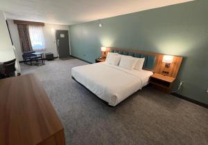 a bedroom with a large white bed in a room at Best Western Johnson's Inn Downtown Gatlinburg in Gatlinburg