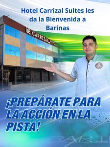 ein Plakat, das einen Mann vor einem Krankenhaus zeigt in der Unterkunft Carrizal in Barinas