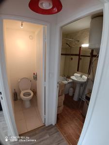 a bathroom with a toilet and a sink at Les Marines du Cachalot in Villers-sur-Mer +9 photos