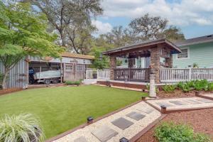 a backyard with a gazebo and a lawn at 1 Mi to Ocean Isle Beach! Studio w/ Outdoor Oasis in Ocean Isle Beach