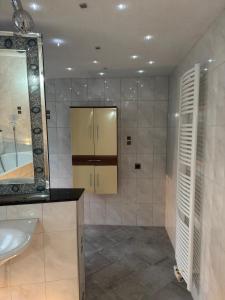a bathroom with a sink and a mirror at Loft Fischbach bei Kallmünz 2 Schlafzimmer in Kallmünz