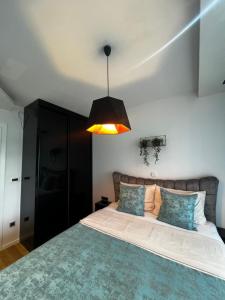 a bedroom with a large bed and a black cabinet at Emma Park Lake Emma Parklake in Tuzla