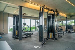 a gym with lots of treadmills and machines at Casa de Alto Padrão na Serra de Bananeiras by Qavi in Bananeiras