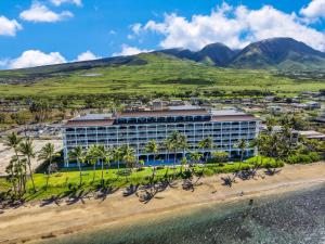 an aerial view of a hotel on the beach at Lahaina Shores 631 in Lahaina