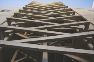 a conceptual rendering of a building with wooden structures at Aparthotel Don Alonso in Antofagasta