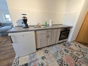 a kitchen with a sink and a counter top at Ferienwohnung Feenblick in Kurort Altenberg