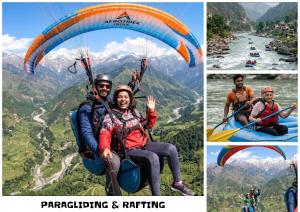 a collage of pictures of people riding a parachute at White House By Kulut in Shamshi