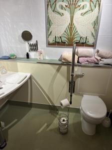 a bathroom with a toilet and a sink at Maple House Apartment in Kelso +2 photos