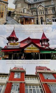 a collage of three pictures of a building at Flyer Exotica in Shimla