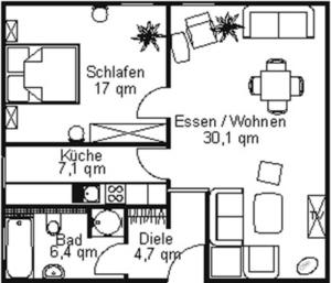 a floor plan of a house with at "Haus Waldblick" in Bad Bramstedt
