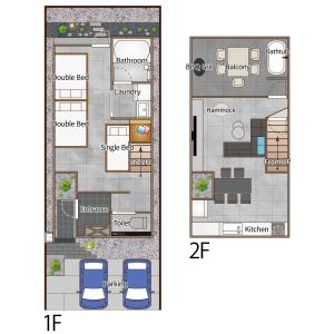 a floor plan of a house at nagisa awajishima in Awaji