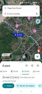 a screenshot of a cell phone with a map at L'Escale in Penvénan