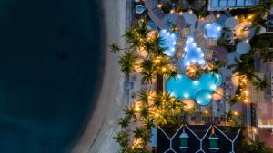 an overhead view of a building with christmas lights at OUTRIGGER Koh Samui Beach Resort in Lamai