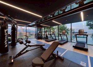 an image of a gym with gym equipment at Lucky 98 Sky Stay in Bang Phli