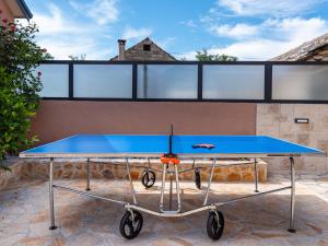 a blue ping pong table on a patio at Holiday Home Šimić by Interhome in Dušić