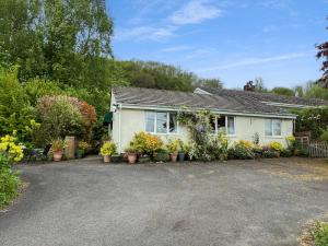 a house with potted plants in front of it at Exmoor View Wootton Courtenay in Minehead