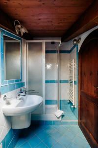 a bathroom with a sink and a shower at Villa Nigro in Laureana Cilento +82 photos