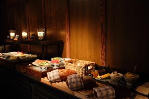 a buffet of food on a table in a room at Hotel Åregården in Åre