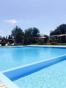 a large swimming pool with blue water at Hotel Ksar Eljem in El Jem