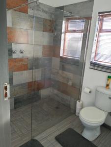 a bathroom with a shower with a toilet at Kosies Nest Gastehuis in Cape Town