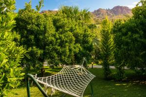 a net sitting in the grass in a park at Çıralı Villa 2 in Kemer