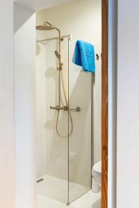 a shower with a glass door in a bathroom at B&B PETIT PRINCE, GENT in Ghent +87 photos