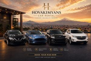 a flyer for houston hyundai cars rental at Prime Hotel And Rental Cars 24 & 7 in Yerevan Parakar