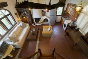 an overhead view of a living room with a couch at Villa Thea in Kalogria
