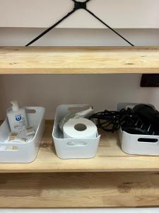 a shelf with a toilet and other items on it at LA Tulè 2 in Popoli