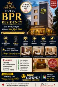 a flyer for a hotel refridgeratory at HOTEL BPR Residency in Hyderabad