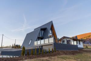 a house with a black roof on a hill at Villa Antonela Kupres in Kupres