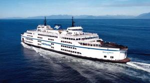a cruise ship in the ocean on the water at Wallace getaway in Delta
