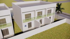 a rendering of a white building at Costa Atlântico House in Garopaba