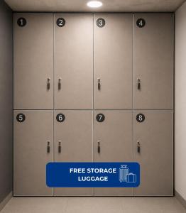 a row of lockers in a locker room at Live Soho Boutique Hotel & Apartments in Buenos Aires