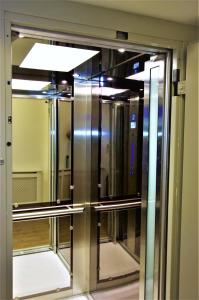 an elevator door in a building at Pembury Hotel at Finsbury Park in London