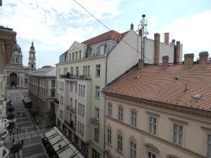 a view of a city street with buildings at BudapestEasyFlat Basilica Lux in Budapest