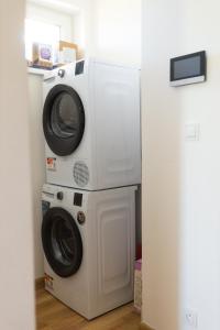 a washing machine and a dryer in a room at Malé Lipno 1075 in Černá v Pošumaví