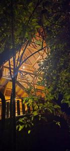 a building with a tree in front of it at Quinta La Primavera Ecolodge in Isnos
