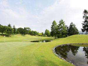 a view of a golf course with a pond at LiVEMAX Golf Club Tochigi in Kanuma