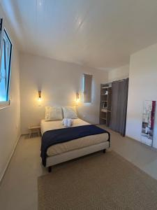 a bedroom with a large bed in a room at Appartement Butterfly in Ducos