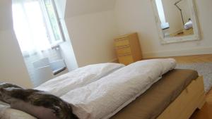 Rúm í herbergi á B&B Laupenring, Basel