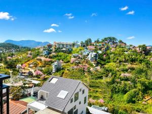 a town on a hill with houses and trees at The SunHill Dalat in Ấp Ða Lợi