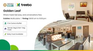 a screenshot of a hotel lobby with a golden leaf homepage at Treebo Golden Leaf DDN in Dehradun +42 photos