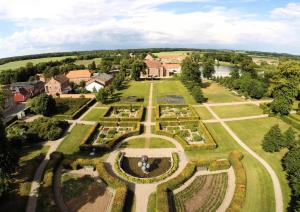 an aerial view of a garden in front of a house at Gram Slot in Gram