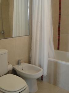 Un baño con inodoro, lavabo y bañera. en Balcarce Deluxe, en Córdoba 29 fotos más
