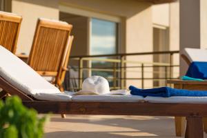 A balcony or terrace at Legrena Beach Villa